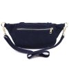 Luka 24-091 navy férfi velúr bőr bőr kézitáska 35 x 15 x 11 cm