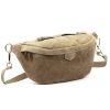  Dámska kožená kabelka cez rameno Luka 24-091 béžovej farby, crossbody, 35 x 15 x 11 cm