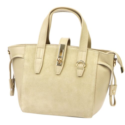  Dámska kožená kabelka Luka 24-092 béžovej farby, crossbody 31 x 20 x 12 cm