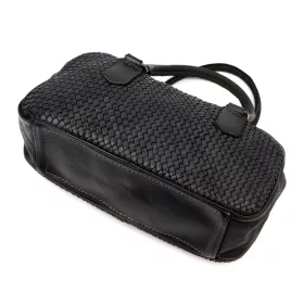   Dámska kožená kabelka cez rameno VS 042 čierna, bočná taška 37 x 19 x 11 cm