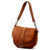  Dámska kožená kabelka VS 044 koňakovej farby, crossbody 25 x 22 x 11 cm