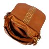  Dámska kožená kabelka VS 044 koňakovej farby, crossbody 25 x 22 x 11 cm