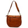  Dámska kožená kabelka VS 044 koňakovej farby, crossbody 25 x 22 x 11 cm