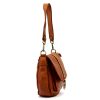  Dámska kožená kabelka VS 044 koňakovej farby, crossbody 25 x 22 x 11 cm