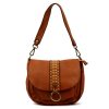  Dámska kožená kabelka VS 044 koňakovej farby, crossbody 25 x 22 x 11 cm
