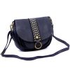  Dámska kožená kabelka VS 044 tmavomodrá, crossbody 25 x 22 x 11 cm