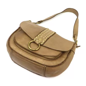    Dámska kožená kabelka VS 044 béžovej farby, crossbody 25 x 22 x 11 cm
