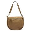  Dámska kožená kabelka VS 044 béžovej farby, crossbody 25 x 22 x 11 cm