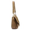  Dámska kožená kabelka VS 044 béžovej farby, crossbody 25 x 22 x 11 cm