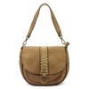  Dámska kožená kabelka VS 044 béžovej farby, crossbody 25 x 22 x 11 cm