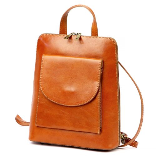 Patrizia 518-014 hnedý dámsky kožený ruksak 25 x 28 x 9 cm  
