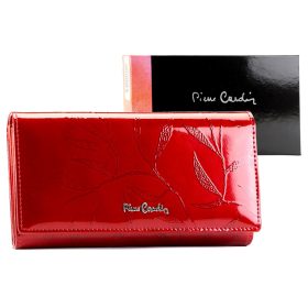    Pierre Cardin 02 LEAF-N 102 červená dámska lakovaná peňaženka 18,5 x 10 x 3 cm