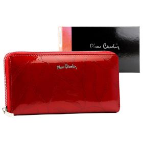    Pierre Cardin 02 LEAF-N 119 červená dámska lakovaná peňaženka 20 x 10,5 x 3 cm