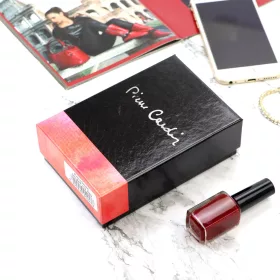    Pierre Cardin 02 LEAF-N 115 červená dámska lakovaná peňaženka 9,5 x 13 x 3,5 cm