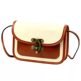    Dámska kožená kabelka cez rameno Florence 57 v koňakovo-béžovej farbe 20 x 14 x 7 cm