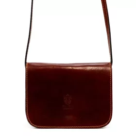    Dámska kožená kabelka cez rameno Florence 43 tmavohnedá, crossbody 20 x 14 x 7 cm