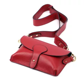    Dámska kožená kabelka cez rameno Luka 24-076 bordovej farby 22 x 15 x 6 cm