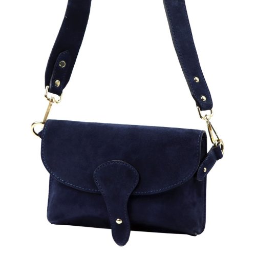 Luka 24-071 navy női velúr bőr bőr kézitáska 22.5 x 14.5 x 4.5 cm