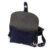 Luka 24-071 navy női velúr bőr bőr kézitáska 22.5 x 14.5 x 4.5 cm