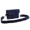 Luka 24-071 navy női velúr bőr bőr kézitáska 22.5 x 14.5 x 4.5 cm