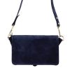 Luka 24-071 navy női velúr bőr bőr kézitáska 22.5 x 14.5 x 4.5 cm