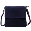 Dámska tmavomodrá semišová crossbody kabelka Luka 24-090 24 x 22 x 5 cm