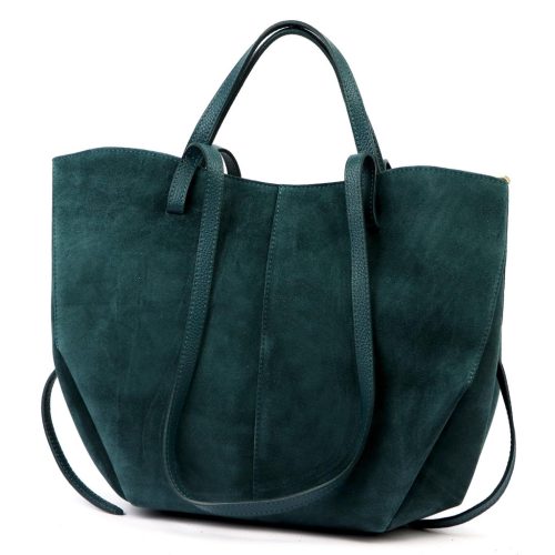 Luka 24-082 D türkiz női bőr válltáska, oldaltáska 43 x 30 x 13 cm 