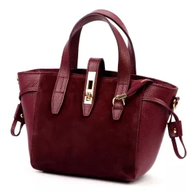   Dámska kožená kabelka Luka 24-092 bordovej farby, crossbody 31 x 20 x 12 cm