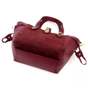    Dámska kožená kabelka Luka 24-092 bordovej farby, crossbody 31 x 20 x 12 cm