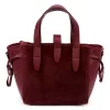  Dámska kožená kabelka Luka 24-092 bordovej farby, crossbody 31 x 20 x 12 cm