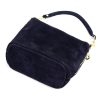 Luka 24-072 GOLD navy női velúr bőr bőr kézitáska 24 x 20 x 12 cm