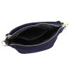 Luka 24-072 GOLD navy női velúr bőr bőr kézitáska 24 x 20 x 12 cm