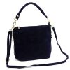 Luka 24-072 GOLD navy női velúr bőr bőr kézitáska 24 x 20 x 12 cm