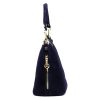 Luka 24-072 GOLD navy női velúr bőr bőr kézitáska 24 x 20 x 12 cm