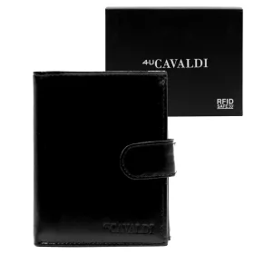    Pánska kožená peňaženka Cavaldi 0001L-P-BS s RFID čipom, čierna, 9 x 12 x 2,5 cm