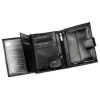  Pánska kožená peňaženka Cavaldi 0001L-P-BS s RFID čipom, čierna, 9 x 12 x 2,5 cm