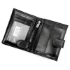  Pánska kožená peňaženka Cavaldi 0001L-P-BS s RFID čipom, čierna, 9 x 12 x 2,5 cm