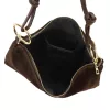  Dámska kabelka cez rameno z tmavohnedej semišovej kože Luka 24-097 D, crossbody, 36 x 25 x 5 cm