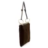  Dámska kabelka cez rameno z tmavohnedej semišovej kože Luka 24-097 D, crossbody, 36 x 25 x 5 cm