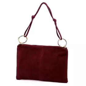    Dámska bordová kabelka z semišovej kože Luka 24-097 D 36 x 25 x 5 cm