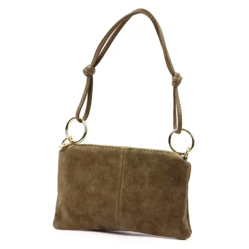  Dámska kožená kabelka Luka 24-097 MN v béžovej farbe, taupe, 24 x 15,5 x 4 cm