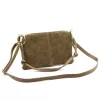  Dámska kožená kabelka Luka 24-097 MN v béžovej farbe, taupe, 24 x 15,5 x 4 cm
