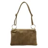  Dámska kožená kabelka Luka 24-097 MN v béžovej farbe, taupe, 24 x 15,5 x 4 cm