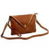 VS 050 barna női bőr kézitáska, válltáska, crossbody 28 x 19 x 6 cm