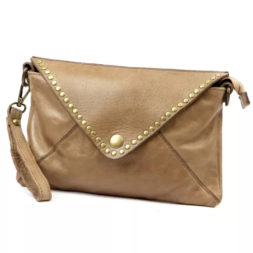  Dámska kožená kabelka VS 050 v béžovej farbe 28 x 19 x 6 cm