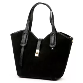    Dámska kožená kabelka cez rameno Luka 25-006 čierna, bočná taška 36 x 29 x 14 cm
