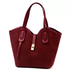    Dámska kožená kabelka cez rameno Luka 25-006 bordovej farby, bočná taška 36 x 29 x 14 cm