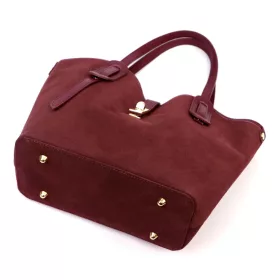    Dámska kožená kabelka cez rameno Luka 25-006 bordovej farby, bočná taška 36 x 29 x 14 cm