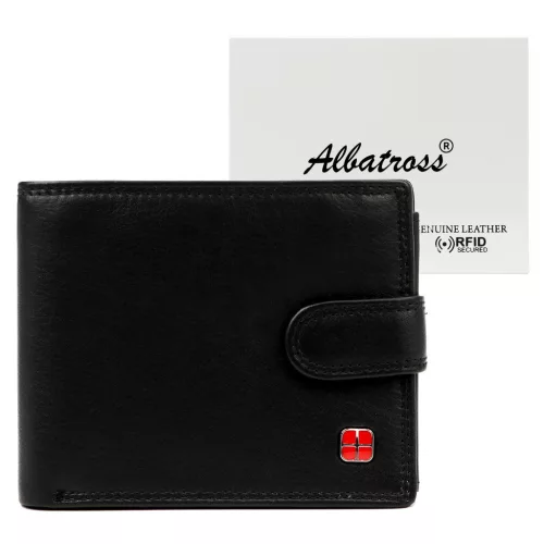 Albatross SN MW4Z RFID fekete férfi bőr pénztárca 13 x 10 x 3 cm 