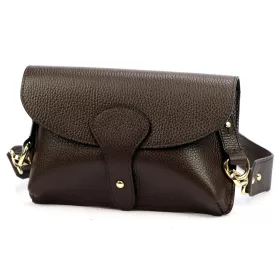    Dámska kožená kabelka cez rameno Luka 24-076 hnedá 22 x 15 x 6 cm